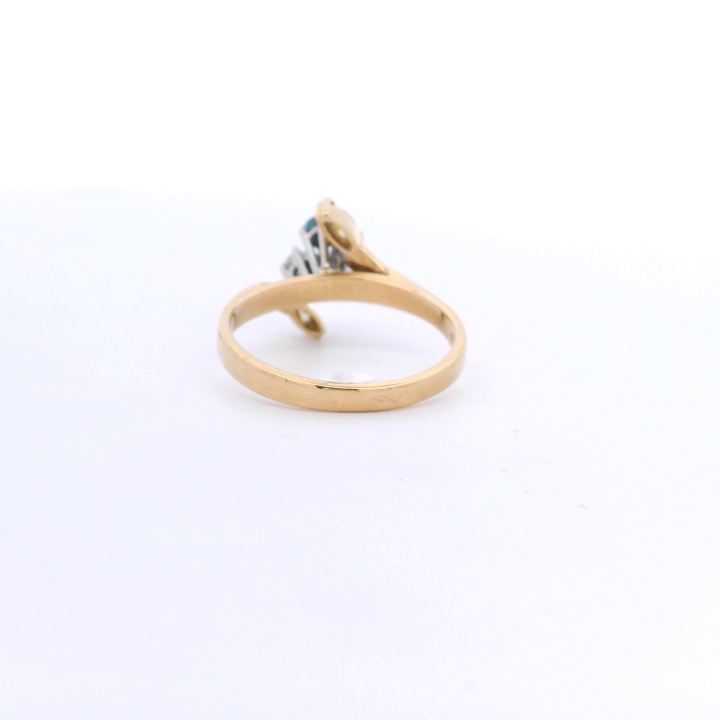 18ct YG Yellow, Blue and White Diamond Ring