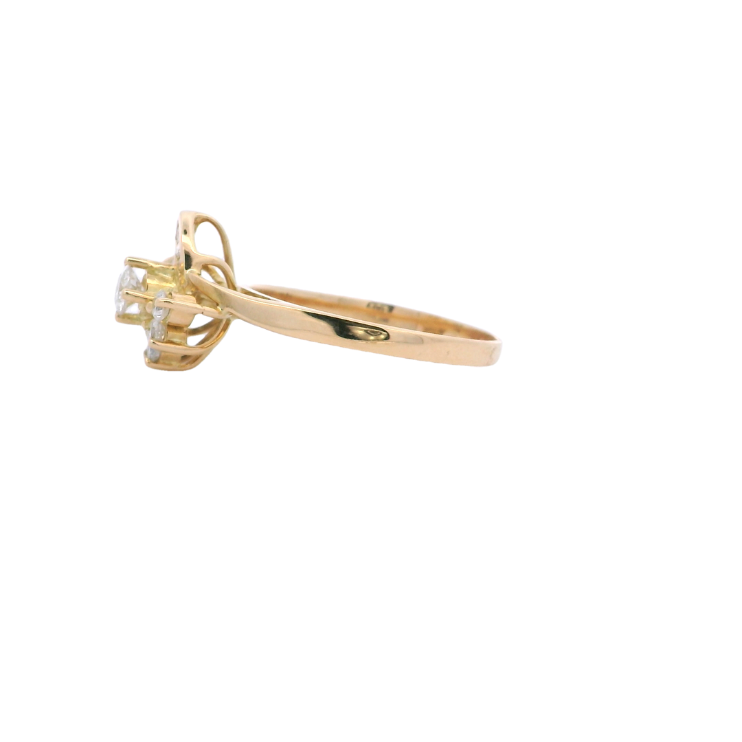 18ct YG Multi Diamond Ring