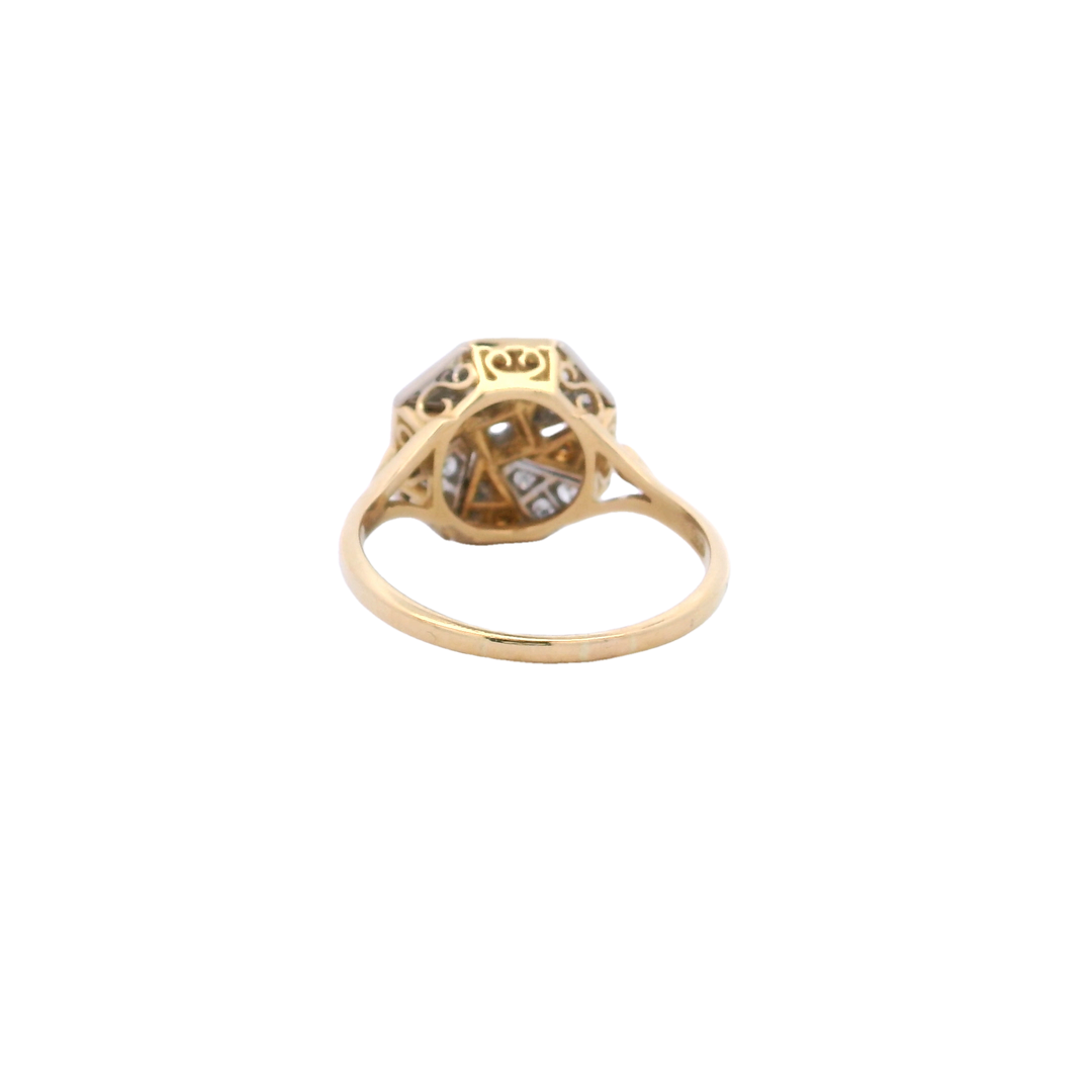 18ct YG Yellow and White Diamond Geometric Ring