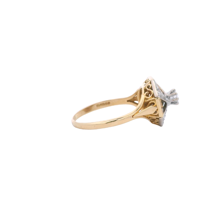18ct YG Yellow and White Diamond Geometric Ring