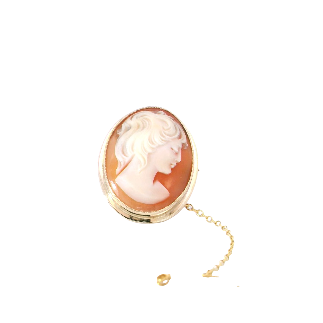 9ct YG Cameo Brooch