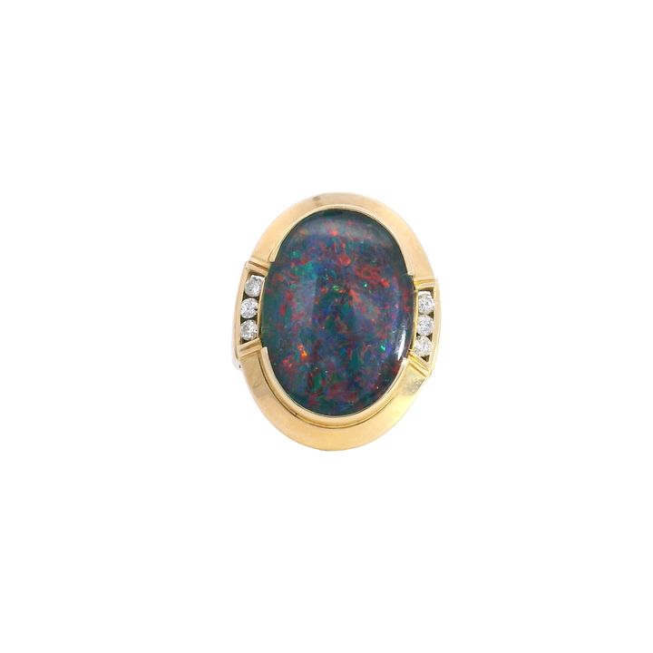 Opal Ring with Diamonds
