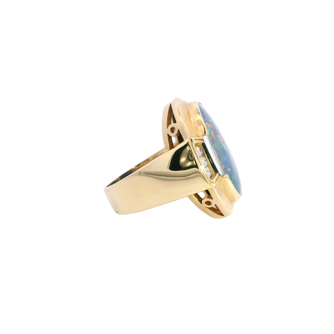 Opal Ring with Diamonds
