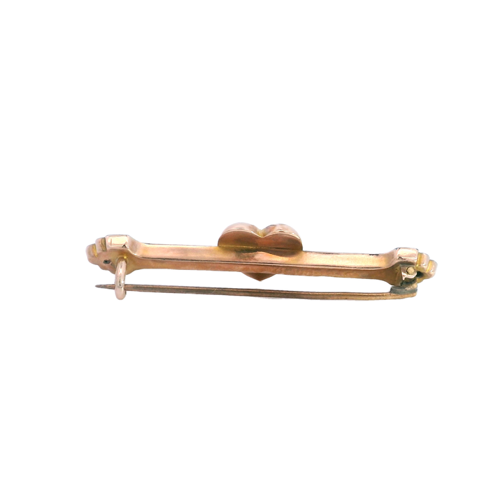 9ct YG/RG Heart-Shaped Brooch