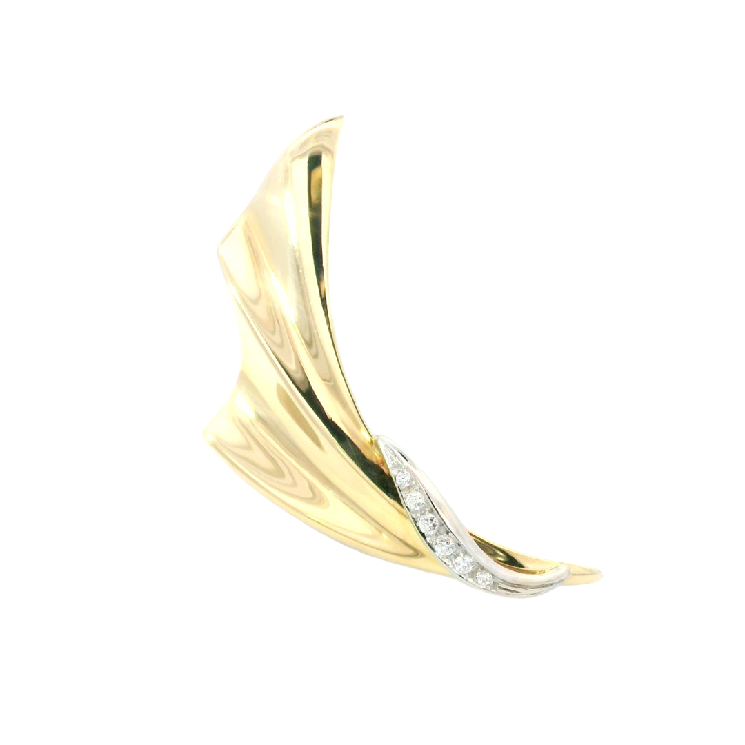 18ct Yellow and White Gold Diamond Brooch