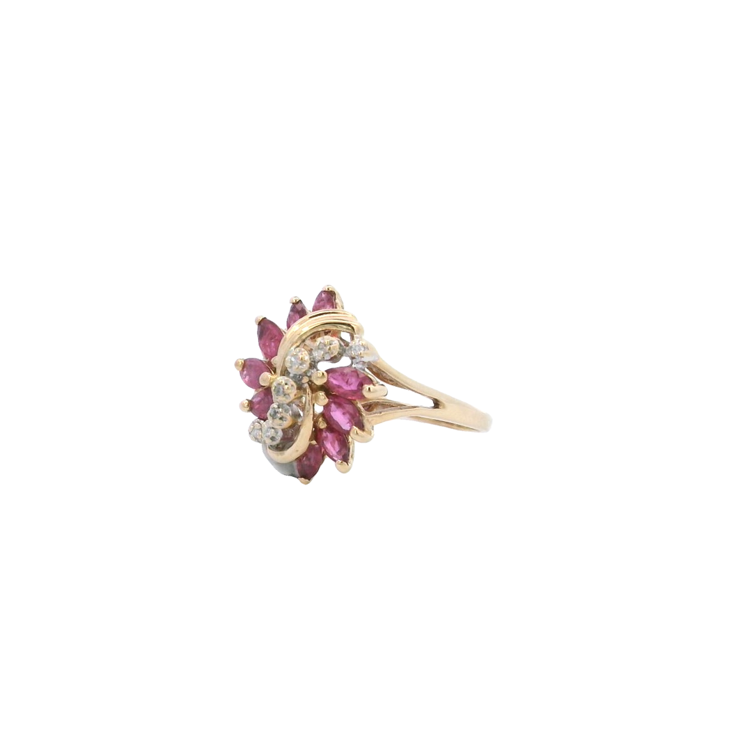 9ct YG Ruby and Diamond Ring