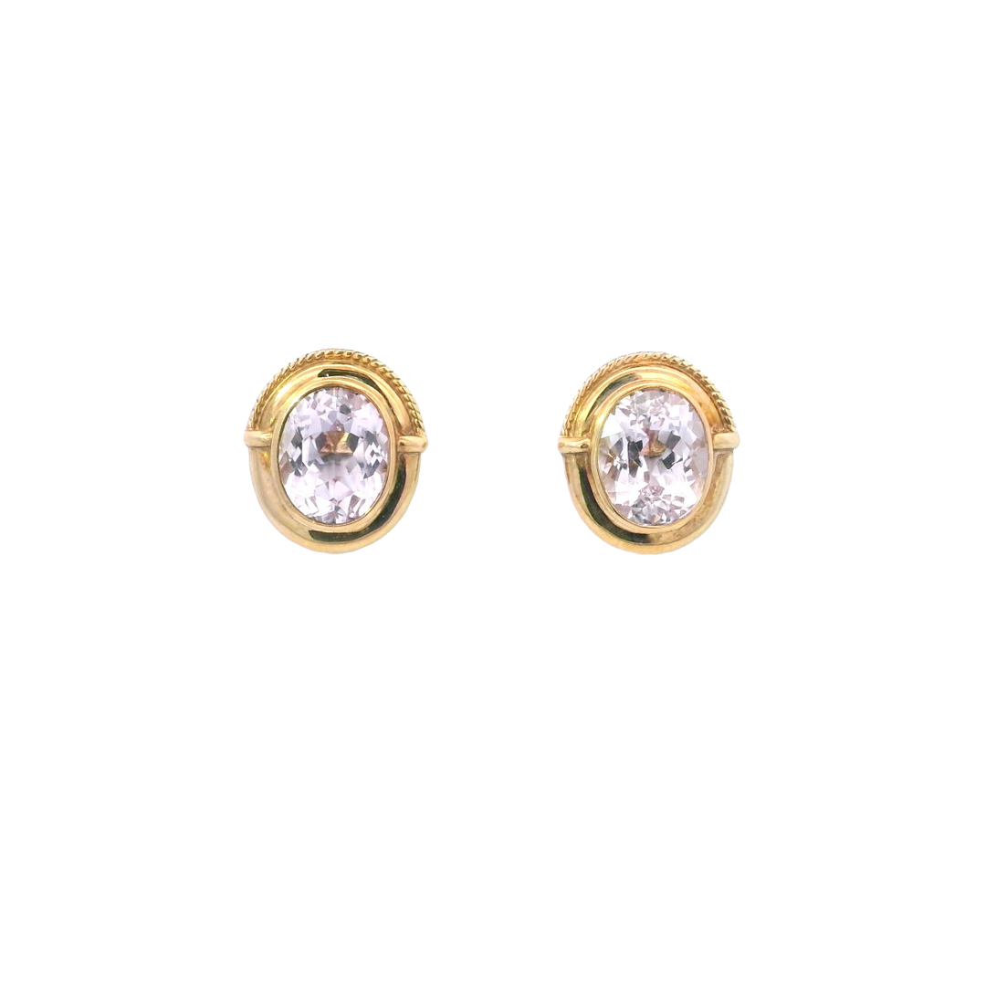 9ct YG Kunzite Stud Earrings