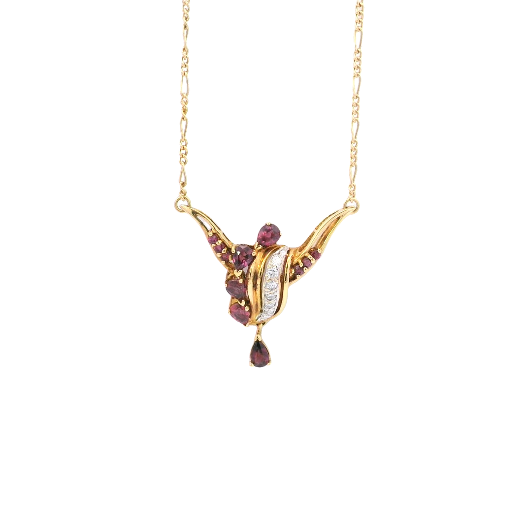 18ct YG Ruby and Diamond Necklet