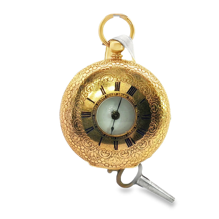 18ct Yellow Gold and Enamel Antique Gold Pocket Watch