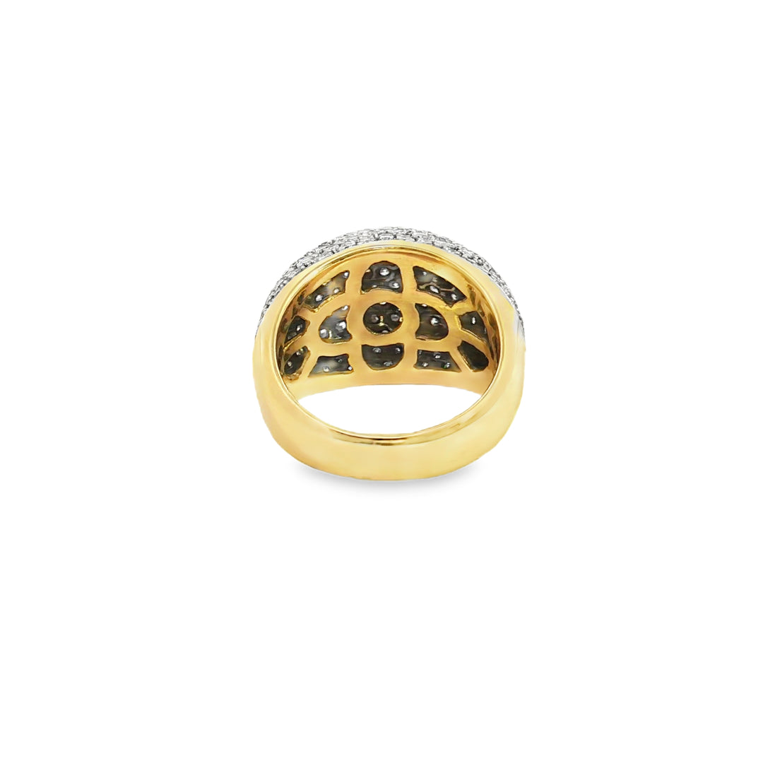 18ct Two Tone Pavé Set Diamond Ring