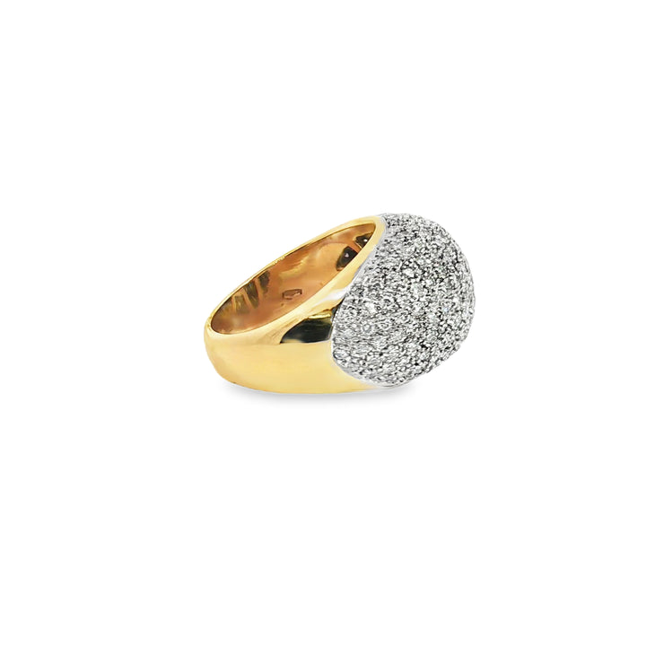 18ct Two Tone Pavé Set Diamond Ring