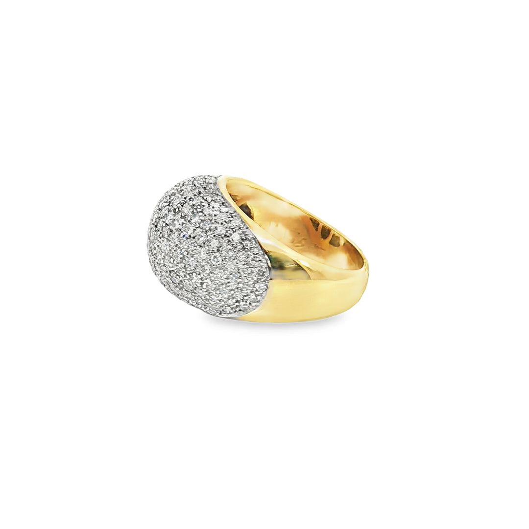 18ct Two Tone Pavé Set Diamond Ring