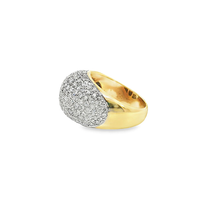 18ct Two Tone Pavé Set Diamond Ring