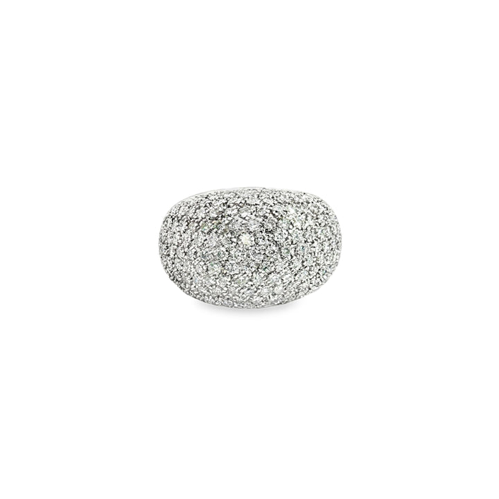 18ct Two Tone Pavé Set Diamond Ring