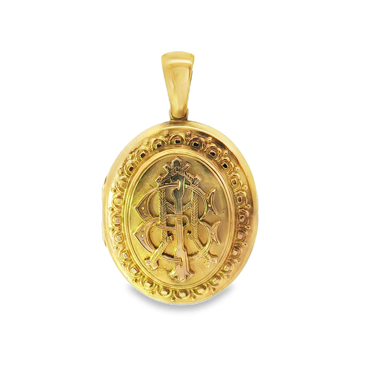 18ct Vintage Style Yellow Gold Locket Pendant