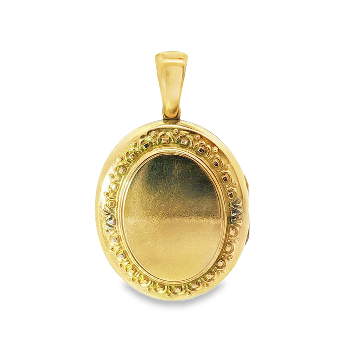 18ct Vintage Style Yellow Gold Locket Pendant