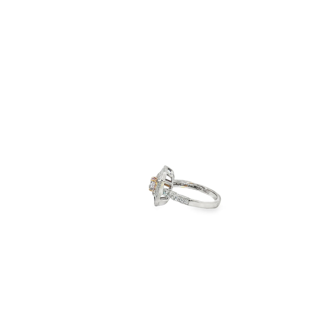 18ct White Gold Ring Featuring Fancy Pink Diamonds.
