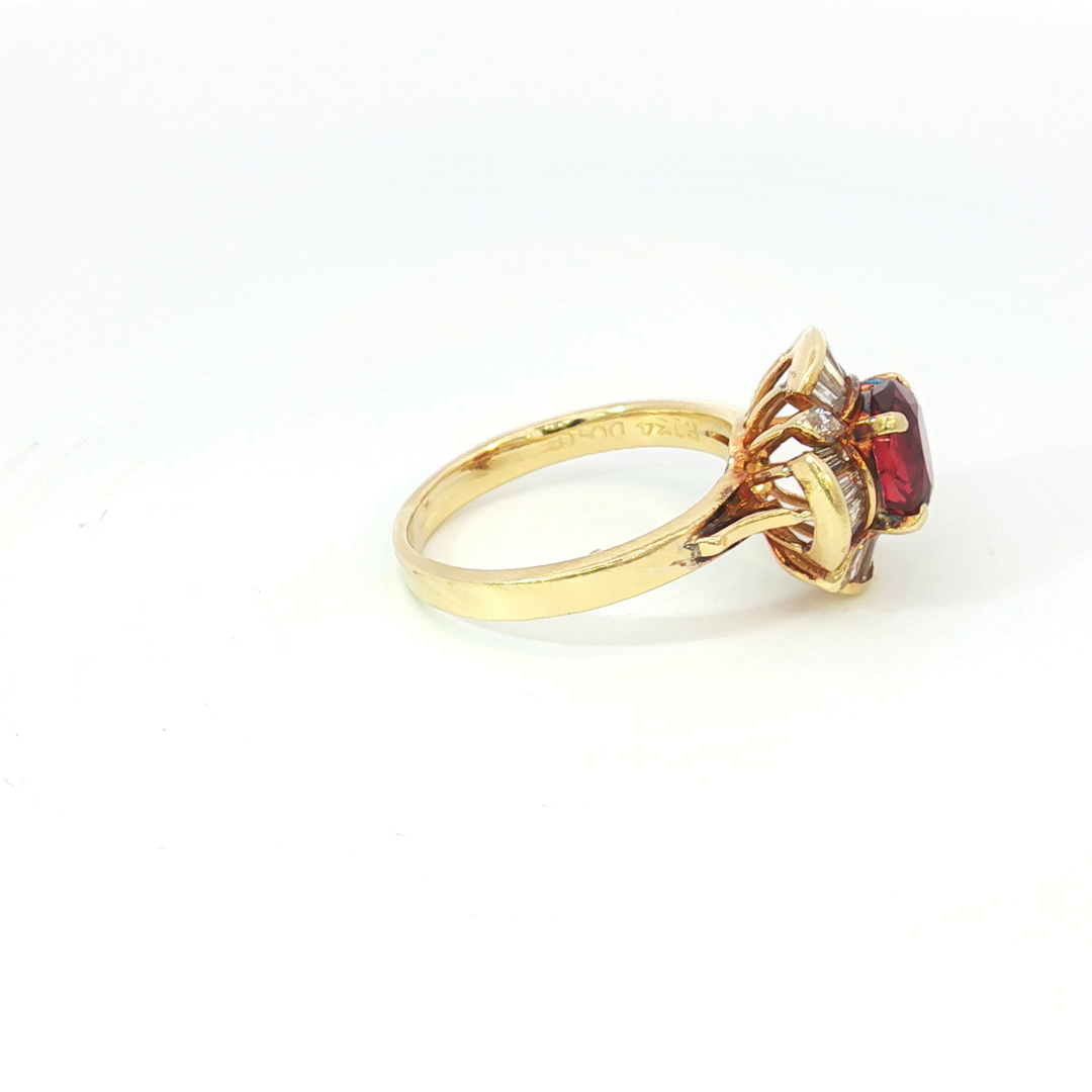 18ct Yellow Gold Ruby and Diamond Cocktail Ring.