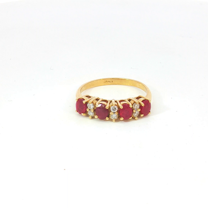 18ct YG Ruby and Diamond Ring