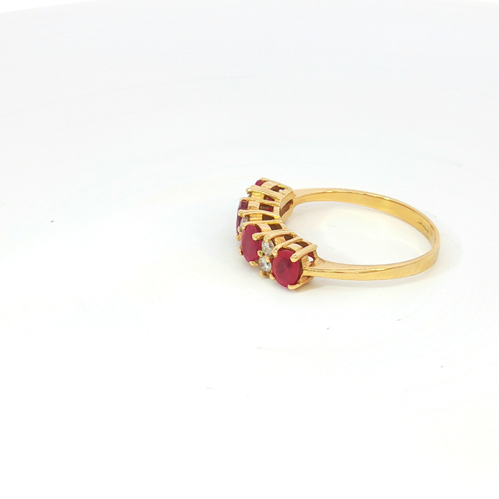 18ct YG Ruby and Diamond Ring
