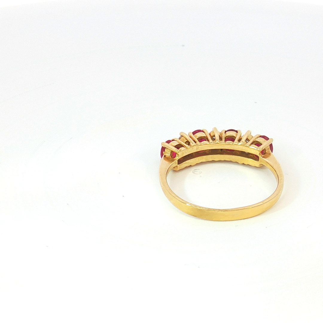 18ct YG Ruby and Diamond Ring