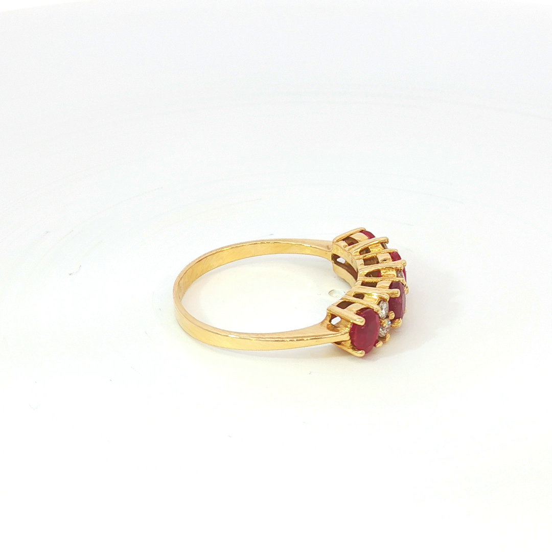18ct YG Ruby and Diamond Ring