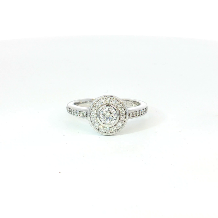 9ct White Gold Diamond Cluster Ring