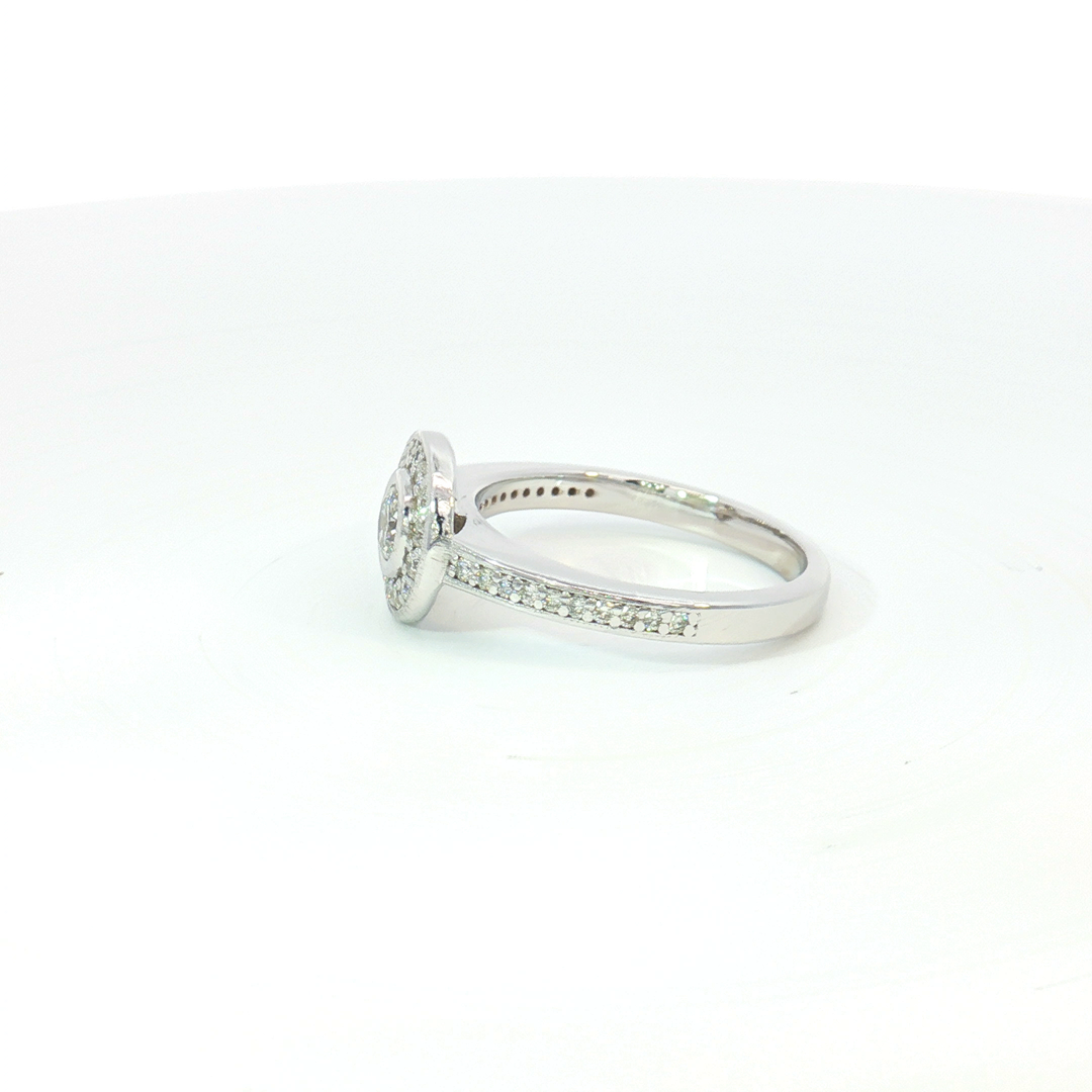 9ct White Gold Diamond Cluster Ring
