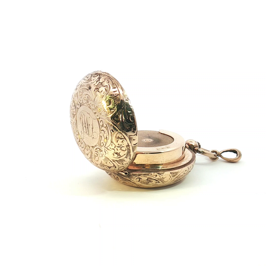 9ct Yellow Gold Antique Hand Engraved Sovereign Case