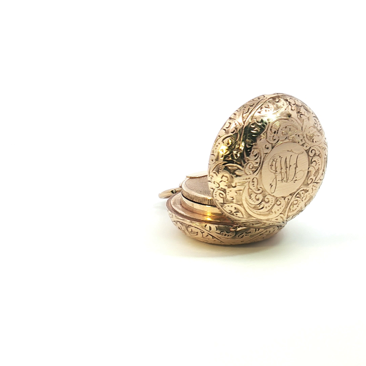 9ct Yellow Gold Antique Hand Engraved Sovereign Case