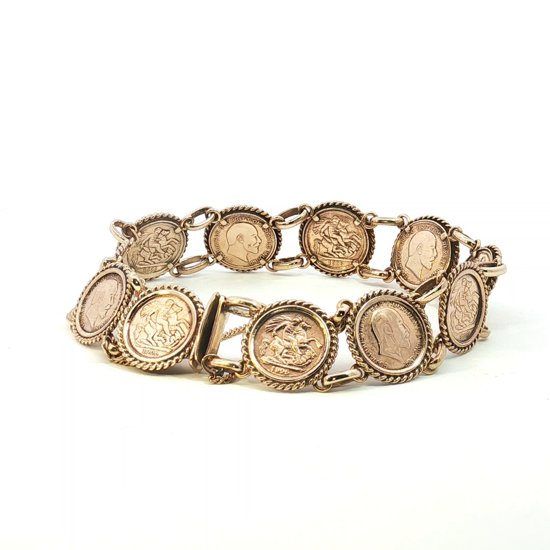 9ct Yellow Gold Mini Sovereign Bracelet