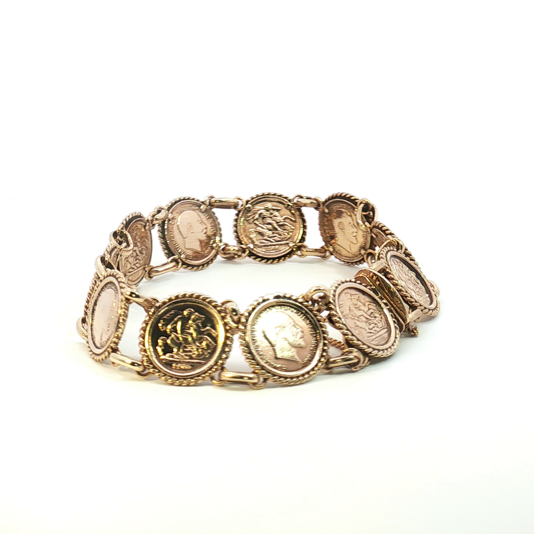 9ct Yellow Gold Mini Sovereign Bracelet