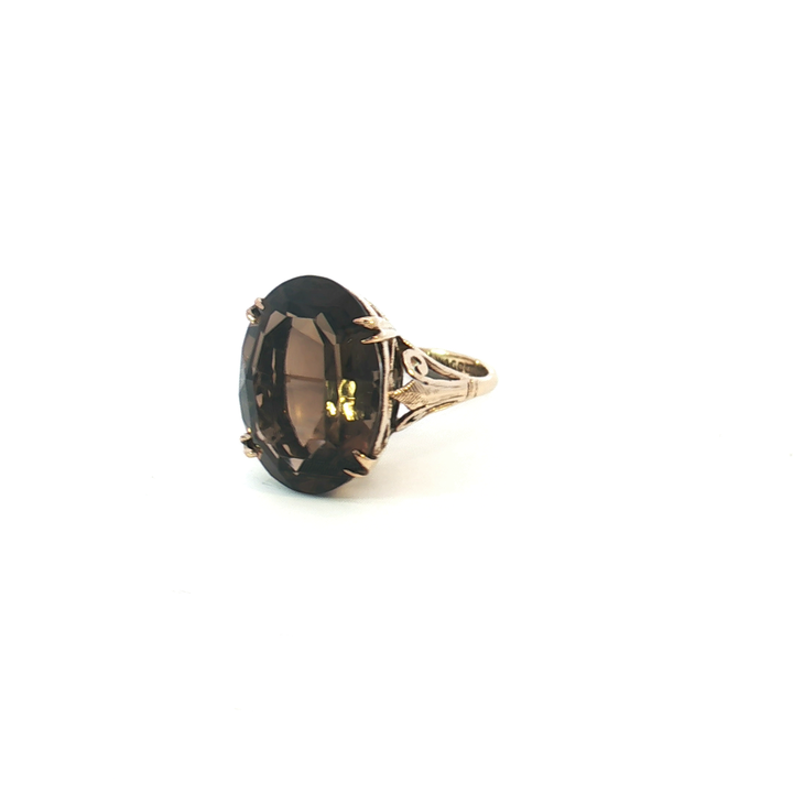 9ct YG Smokey Quartz Cocktail Ring