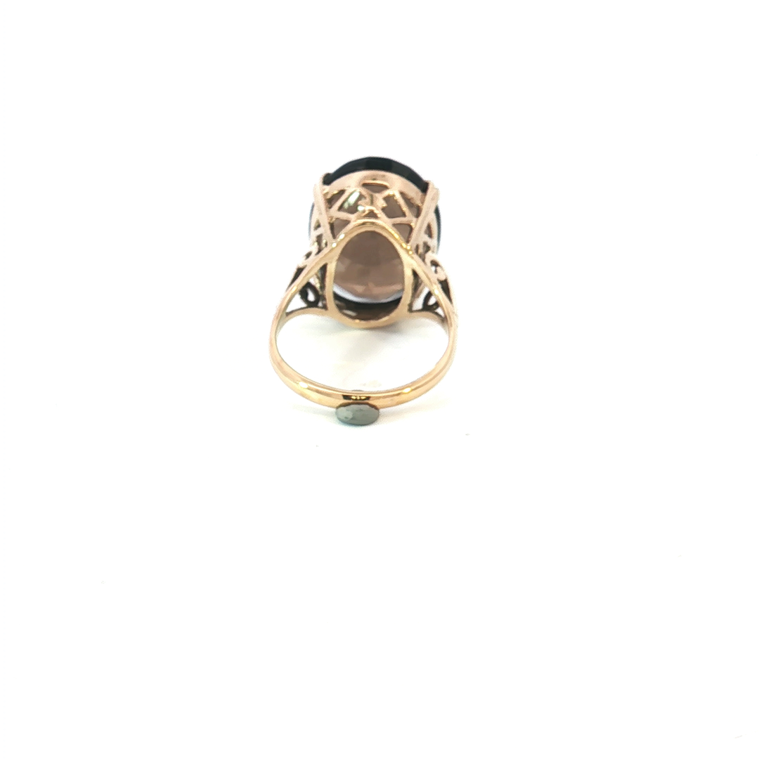 9ct YG Smokey Quartz Cocktail Ring