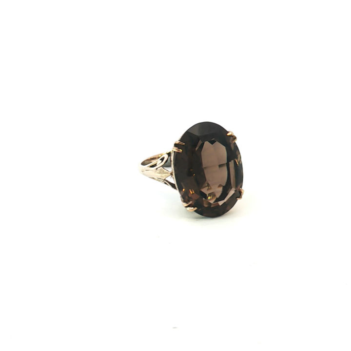 9ct YG Smokey Quartz Cocktail Ring
