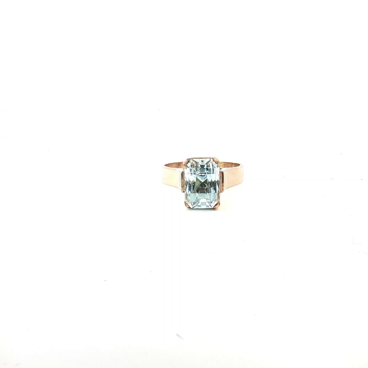 9ct YG Blue Topaz Dress Ring