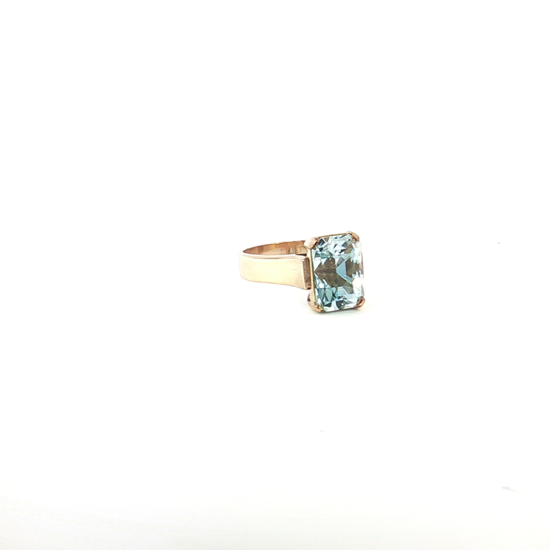 9ct YG Blue Topaz Dress Ring