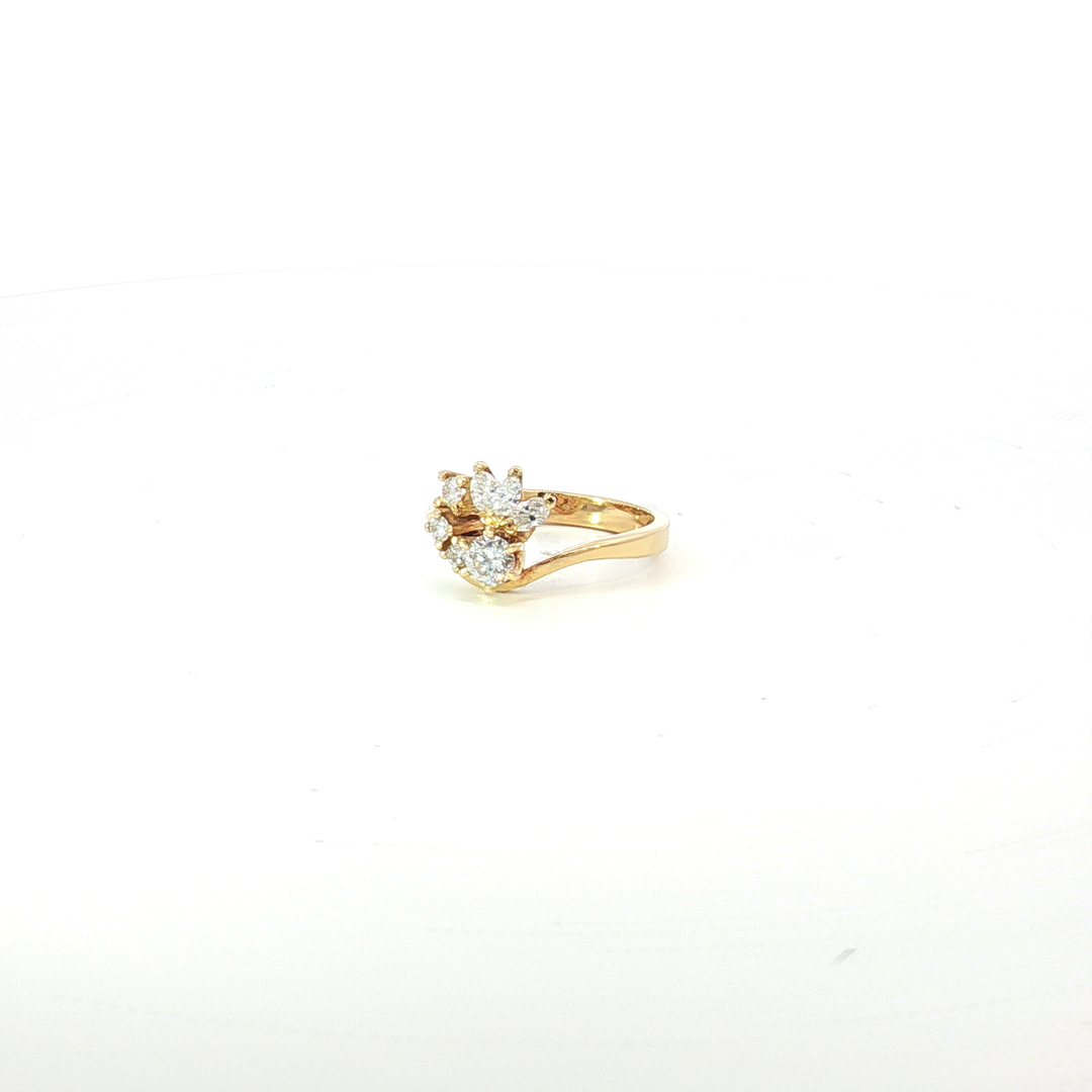 18ct YG Multi Diamond Dress Ring