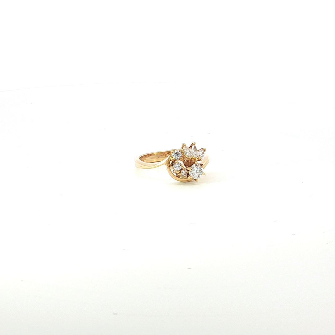 18ct YG Multi Diamond Dress Ring