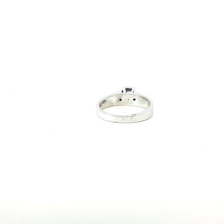 14ct WG Carre Cut Diamond Solitaire Ring