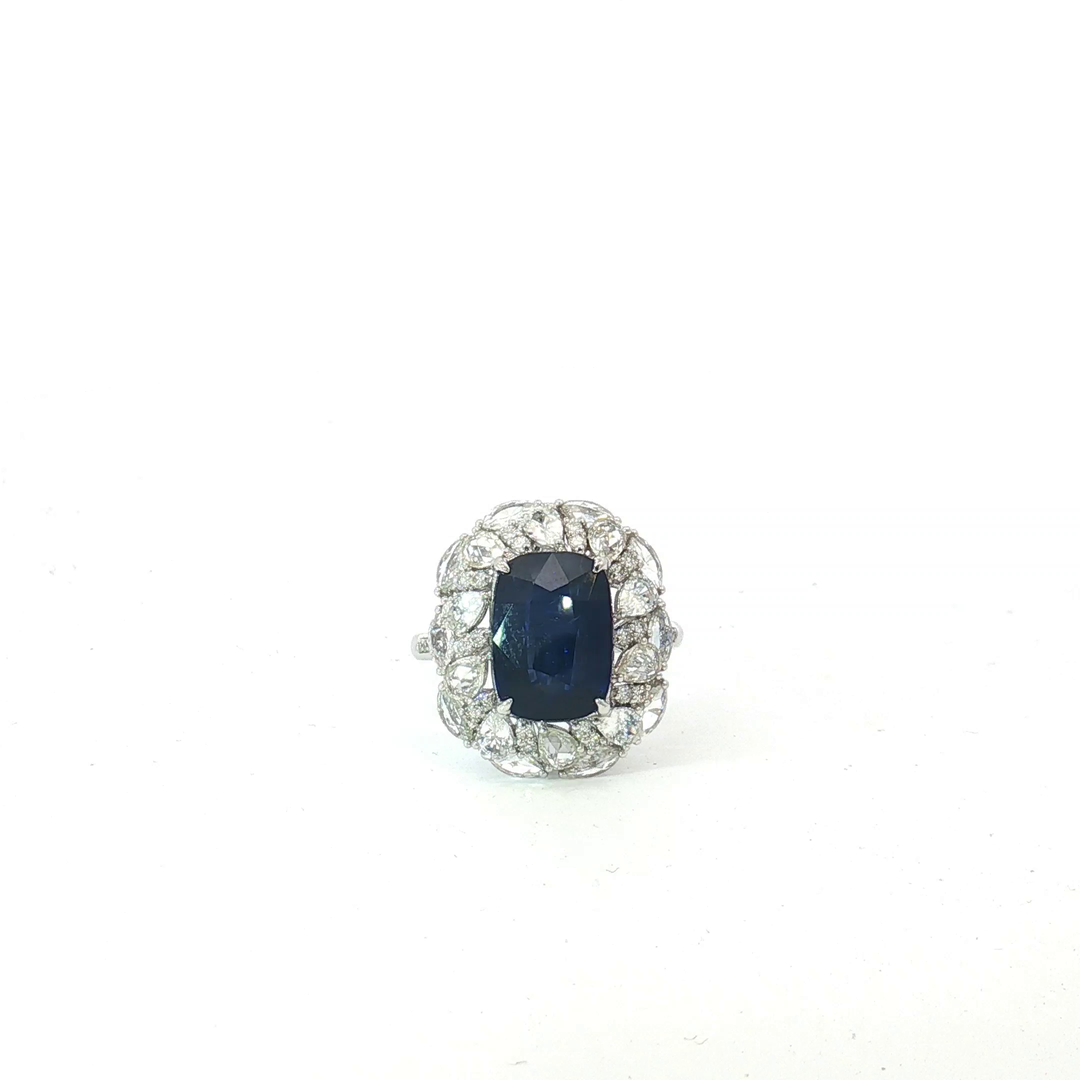 18ct WG Sapphire and Diamond Ring-Pendant Transformer