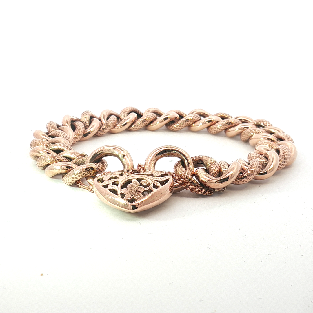 9ct RG Curb Link Bracelet with Padlock