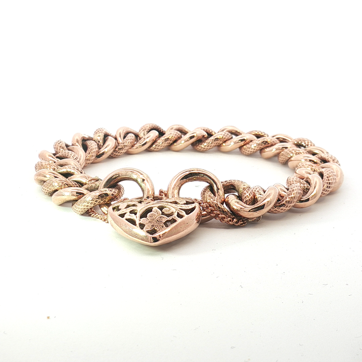 9ct RG Curb Link Bracelet with Padlock
