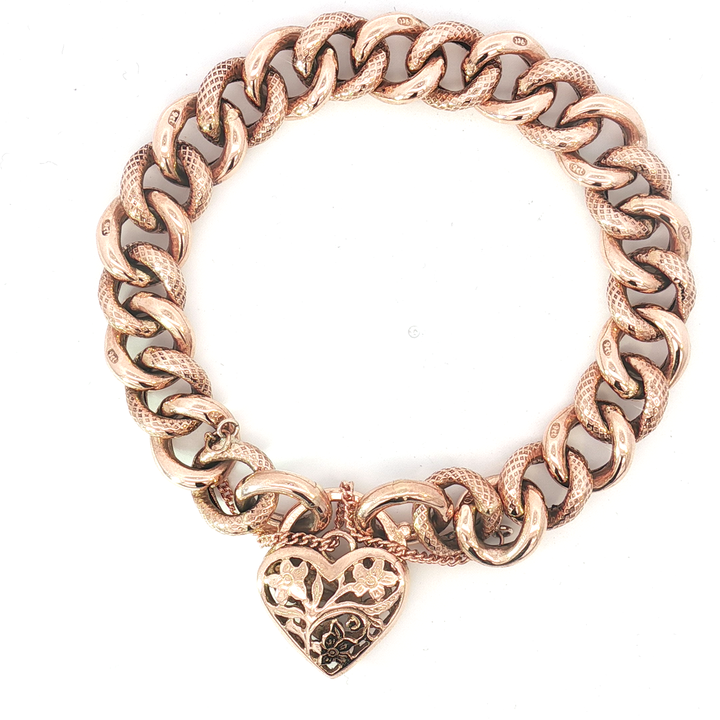 9ct RG Curb Link Bracelet with Padlock