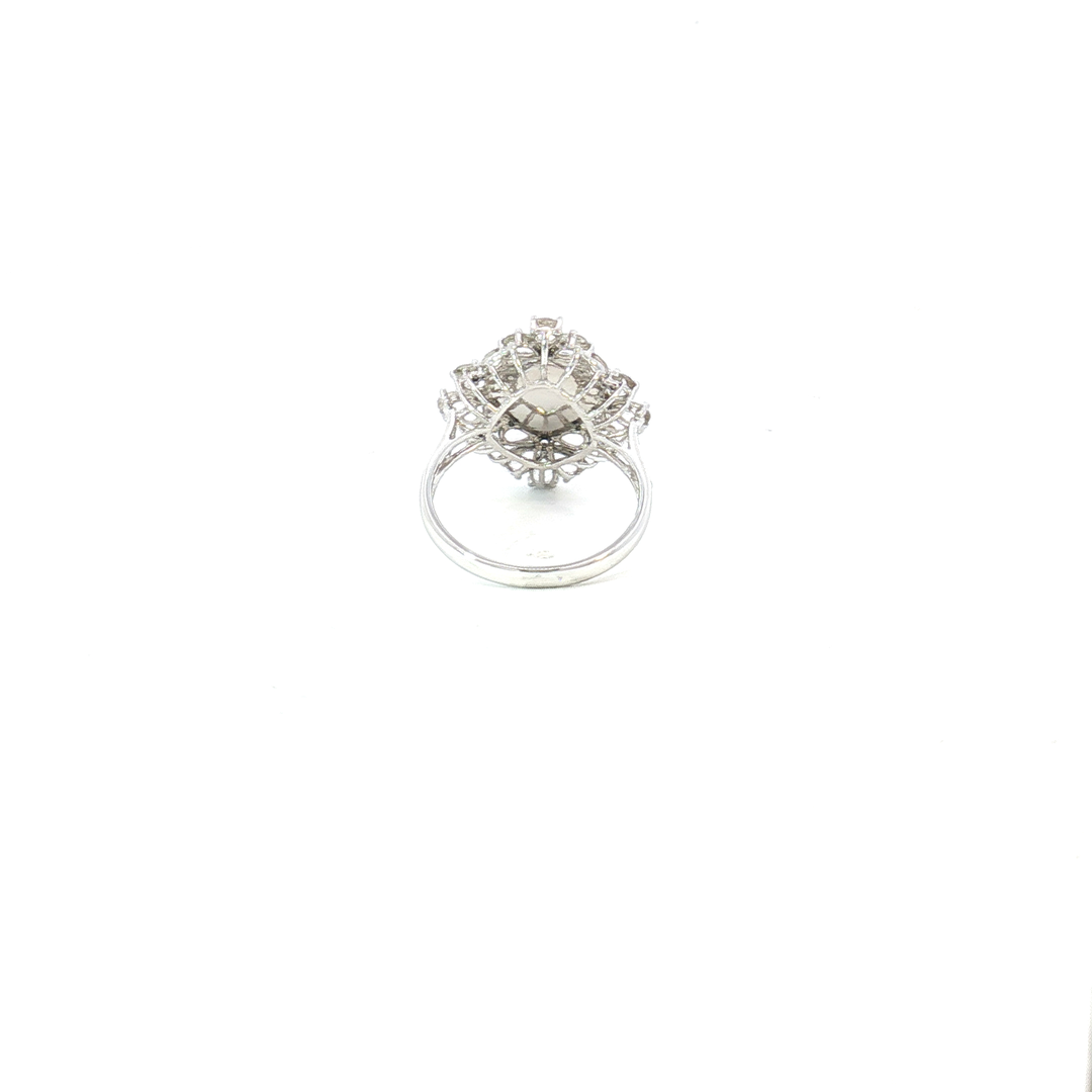 18ct WG/YG Emerald and Diamond Cocktail Ring