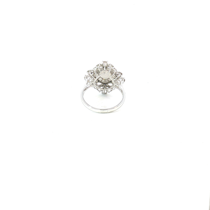 18ct WG/YG Emerald and Diamond Cocktail Ring