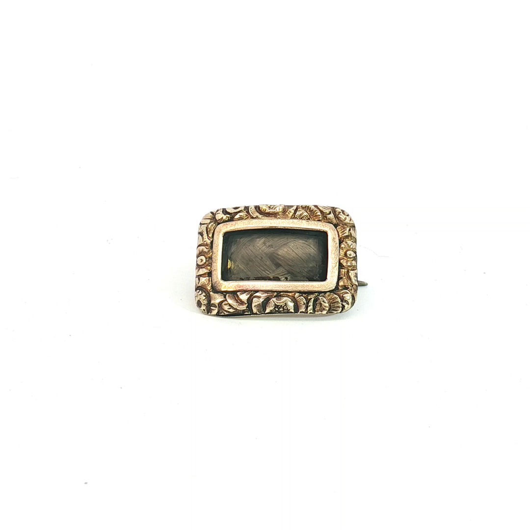9ct YG Mourning Brooch