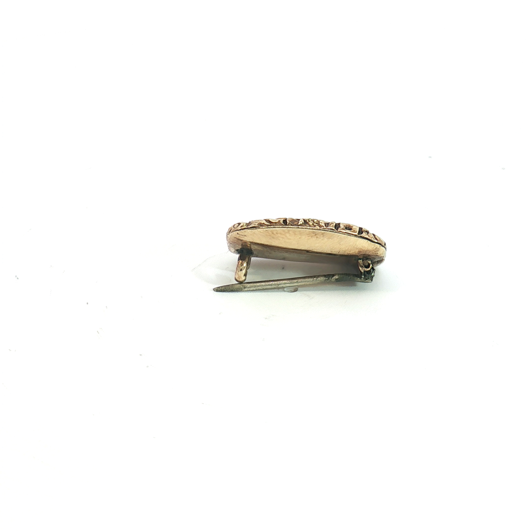 9ct YG Mourning Brooch