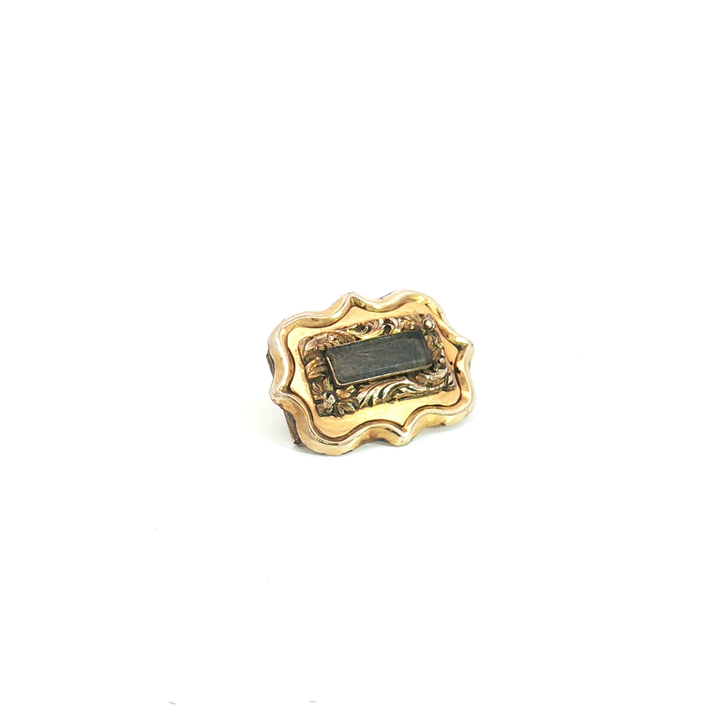 9ct YG Mourning Brooch