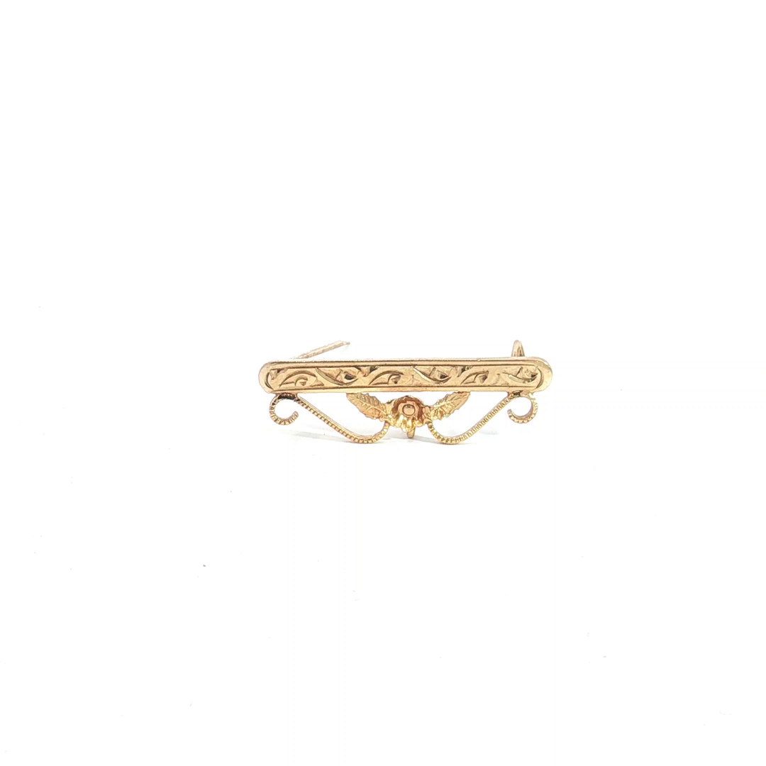 9ct YG Fob Bar Brooch